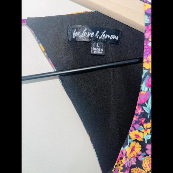 For L0VE and Lemons Women’s Claude Cutouts Printed Cute Mini Dress Size Large - Picture 4 of 5